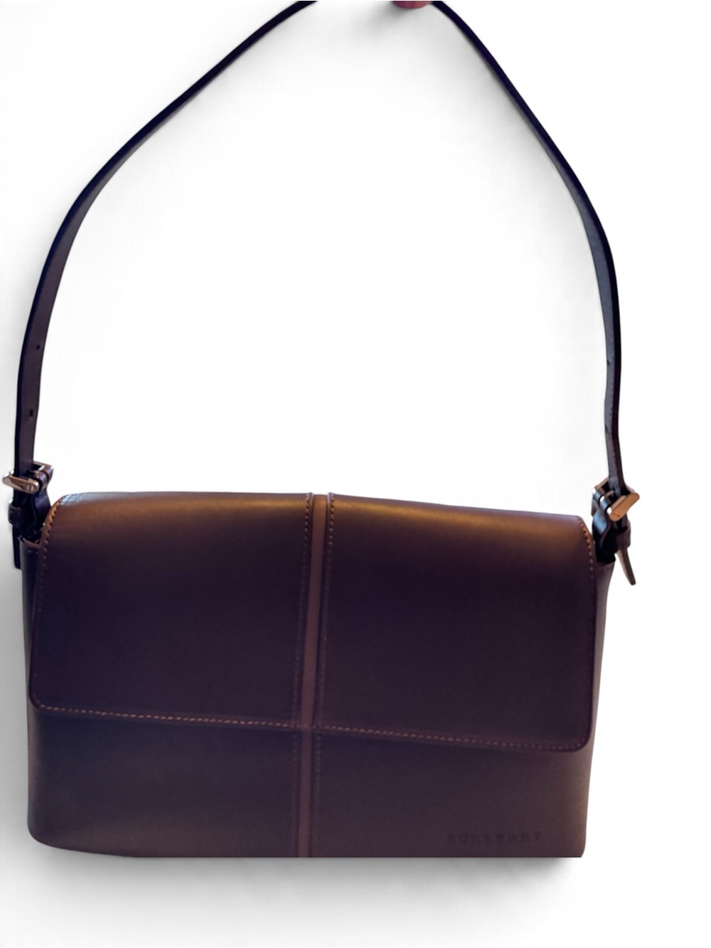 Vintage Burberry Brown Leather Shoulder Bag – Authentic NWOT never used - Picture 2 of 10